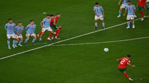 المنتخب المغربي يصنع الحدث الكروي العالمي بفوزه على اسبانيا