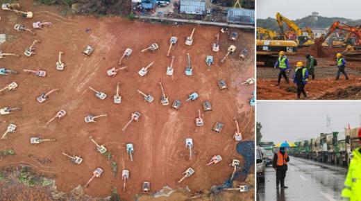 الصين تبني مستشفى بسعة 1000 سرير خلال 6 أيام لمواجهة وباء كورونا ..