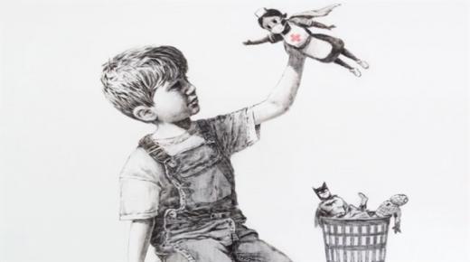 الفنان بانكسي يُهدي لوحة فنية رائعة إلى الطواقم الطبية في بلاده..