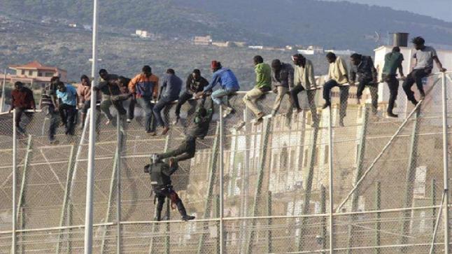 إحباط محاولة 400 مهاجر إفريقي القفز على السياج الحدودي لمليلية المحتلة..