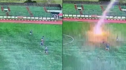 صاعقة رعدية تقتل لاعباً خلال مباراة لكرة القدم 