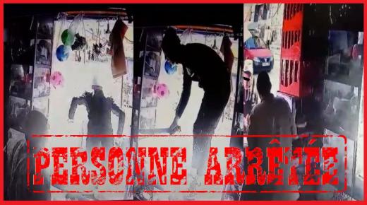 توقيف الشخص الذي ظهر في شريط فيديو يسرق صاحب محل باستعمال سيف..