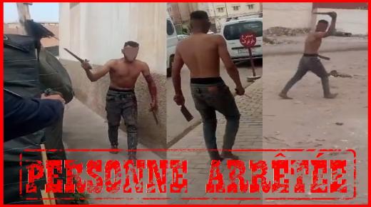 شرطي يستعمل سلاحه الوظيفي لتوقيف شخص هدّد المواطنين بسكينين..￼