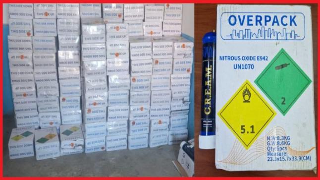 توقيف 6 اشخاص بطنجة ;حجز أكثر من 1100 قنينة غاز النتروس￼