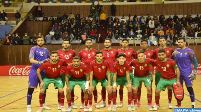المنتخب المغربي بطلا للمرة الثانية على التوالي لكأس العرب لكرة القدم داخل القاعة على حساب العراق 3-0..